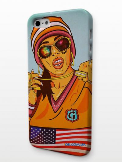 Накладка на 5 iPhone c девушкой в стиле swag