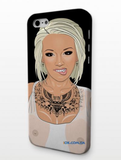 Swag чехол с дизайном девушки с татуировкой для 5 iPhone              ( черный )