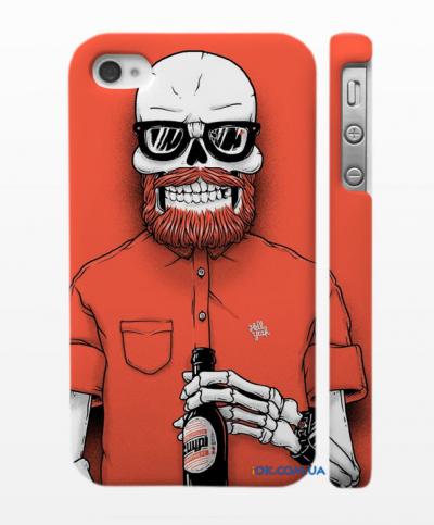 Swag пластиковая накладка для iPhone 4, 4S череп с пивом