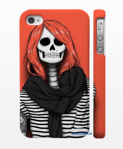 Пластиковый Swag чехол для iPhone 4, 4S череп - тельняшка