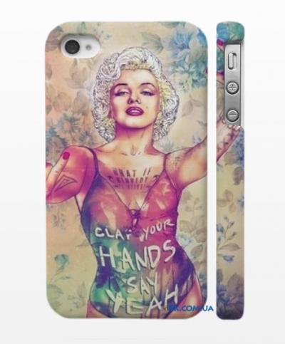Накладка с дизайном Фаб Кираоло для iPhonе 4, 4S Мерилин Монро