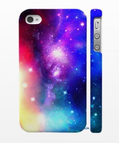 Пластиковая накладка для iPhone 4, 4S  Огни в космосе