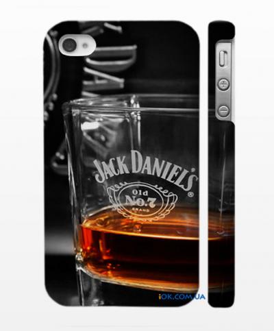 Стильная накладка на Айфон 4, 4с Стакан с виски Jack Daniel Стильная накладка на Айфон 4, 4с Стакан с виски Jack Daniel