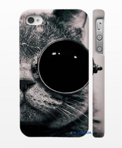Купить Swag чехол на iPhone 4, 4S, Кот с биноклем Купить Swag чехол на iPhone 4, 4S, Кот с биноклем