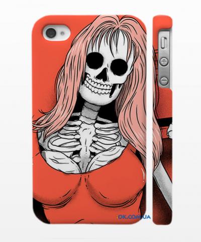 Пластиковый чехол для iPhone 4, 4S череп - блондинка Пластиковый чехол для iPhone 4, 4S череп - блондинка