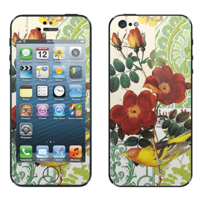 Наклейка для iPhone 5 с цветочками в украинском стиле