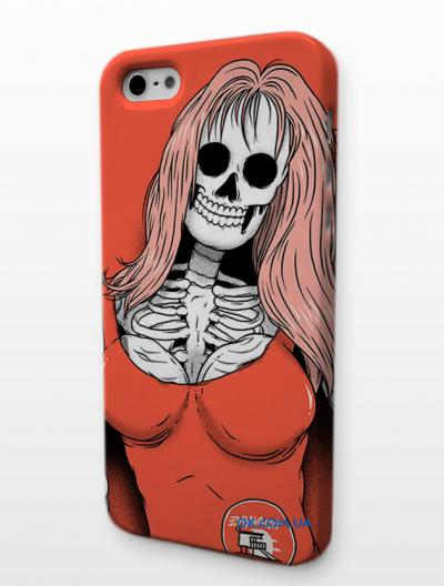 Пластиковый чехол для iPhone 5, череп - блондинка