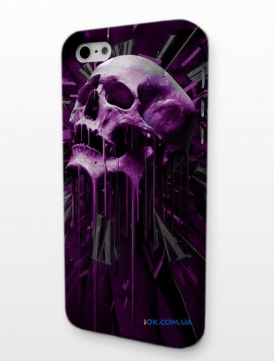 Пластиковый Swag чехол на iPhone 5, Череп - часы