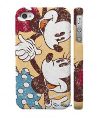 Пластиковый чехол для iPhone 4, 4S  Микки и Минни